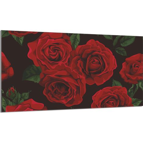 Protector de cristal para encimera 90x52 Rosas (1/5)