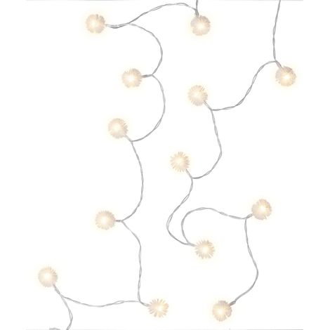 Guirlande lumineuse à 20 LED - Boules de neige LED - Avec fonction minuterie - Blanc chaud (3000 K) - Fonctionne avec piles pour l'intérieur 60273 (1/4)