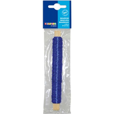 Fil métallique bleu décoratif à faire soi-même, 50 m Ø 0,5 mm (1/3)