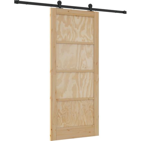 Maison Exclusive - Porta scorrevole Naturale e Nero 86 x 198,5 cm