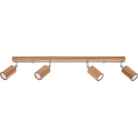 Lámpara de techo Zeke 4 GU10, madera de roble, Sollux SL.1031 (1/5)