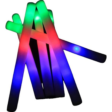 Bastoncini LED in schiuma, effetti luminosi RGB colorati, perfetti per feste ed eventi, 15 bastoncini in schiuma, 1600900700MM-c (1/2)