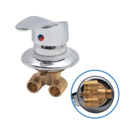 Mitigeur Cabine de Douche Robinet de douche en laiton Inverseur de sortie Robinet mitigeur de douche chromé Connecteur G1/2" Mitigeur d'eau froide et chaude de douche pour salle (1/5)