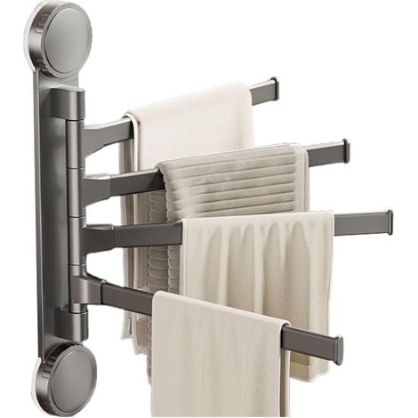 Porte-serviettes mural pivotant rotatif pour salle de bain , étendoir à serviettes , organisateur , (1/5)