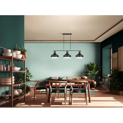 LÁMPARA DE TECHO ALARGADA IRIAS 3L NEGRO/COBRE (1/3)