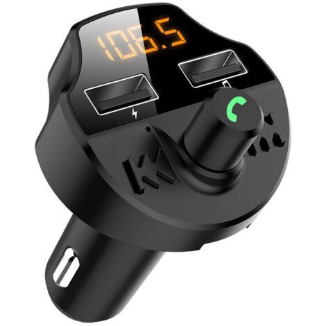 Transmetteur FM Bluetooth Voiture 5.0, Adaptateur Audio sans Fil pour Autoradio Kit Voiture Mains Libres avec Chargeur de Voiture 5V/3.1A, 2 USB Port, Lecteur de Musique MP3 Support TF Card/USB (1/5)