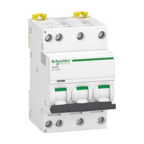 Schneider A9P71710 Leitungsschutzschalter 10A - iDT40K Acti9 - 4,5kA - C-Kurve - 3P+N