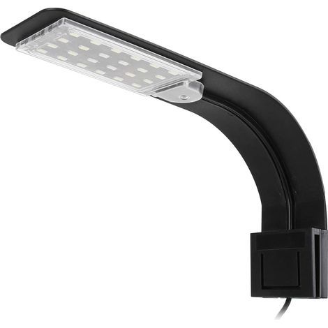 Aquariumlampe, 24 weiße und blaue LEDs, ultradünnes Design, Klemme für 6 mm Glas, für Fische und Pflanzen (1/5)