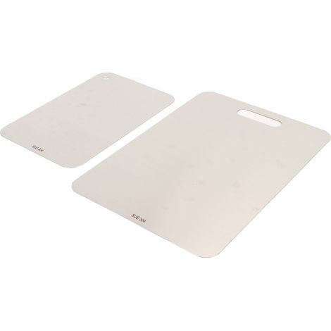 Lot de 2 planches à découper en acier inoxydable double face, haute dureté et épaisseur. (1/5)