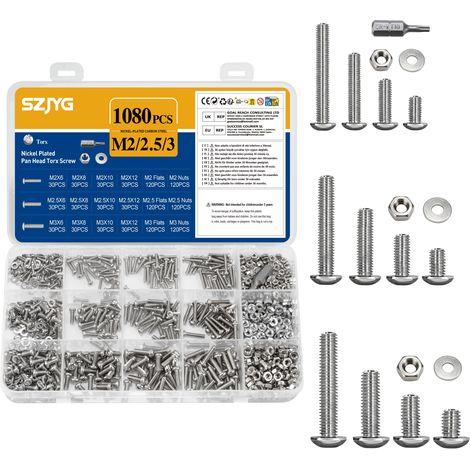 Lot de 1080 vis à tête fraisée Torx M2 M2,5 M3 (1/5)
