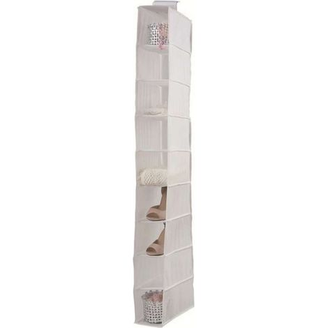 Compactor - Organizador colgante 15x30x128 cm, 9 compartimentos, blanco RAN2982