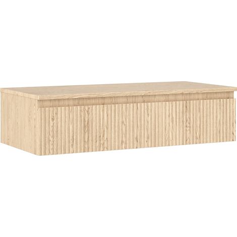 Mexen Rivel credenza da bagno da 100 cm con piano d'appoggio, 1 cassetto, scanalata, rovere - 91A20-10023-1-BFC81 (1/5)