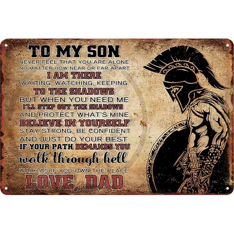 Plaque métallique guerrier viking « À mon fils » – Décoration murale viking, cadeau pour homme (1/5)