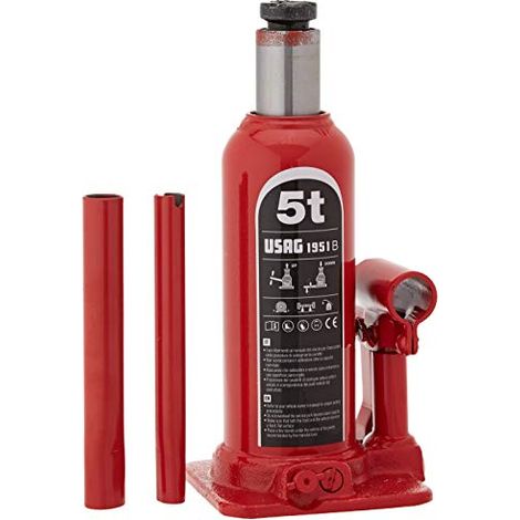 USAG 1951 B CRICCO MARTINETTO SOLLEVATORE IDRAULICO A BOTTIGLIA CRIC 5000 Kg /5 TON (1/4)