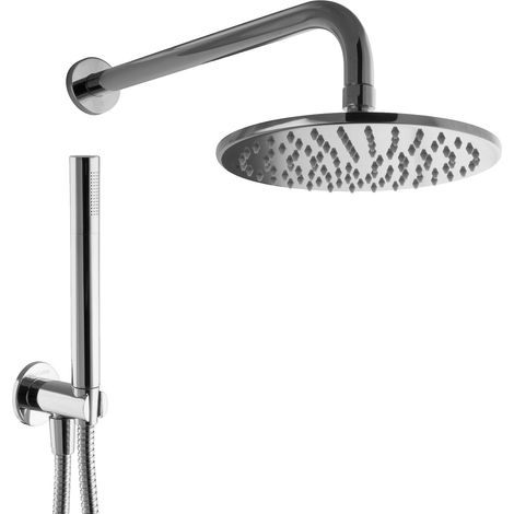 Système de douche rond encastré PaulGurkes avec douchette et douche de tête sans robinet
