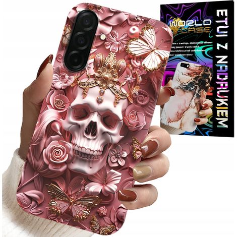 Funda para Samsung Galaxy A26 5G: diseño femenino y moderno con calaveras y rosas. (1/5)