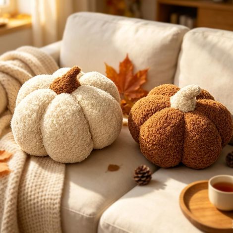 Lot de 2 Coussin Automne, Peluche Halloween Coussins Décoratifs D'automne (1/5)