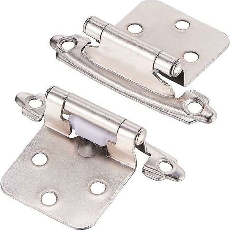 Bisagras para puertas, 1 par de bisagras para armarios, para puertas de armarios de cocina (plateadas) (1/4)