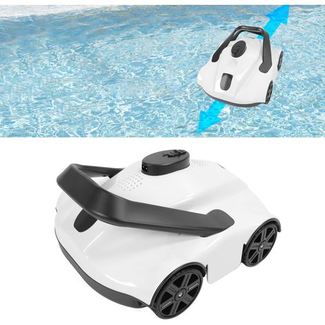 Aspirateur Robotique Sans Fil pour Piscines IPX8 Nettoyeur Automatique avec Batterie 5200mAh et Aspiration Puissante pour Piscines à Fond Plat Blanc Plug EU (1/4)