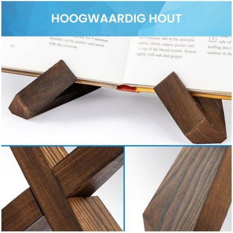 Étagère en bois de luxe, support de recettes pour la maison, présentoir de menus de cuisine, table de lecture et d'étude suspendue (1/5)