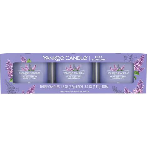 Set di mini candele Yankee Candle al profumo di fiori di lillà, 3x37g