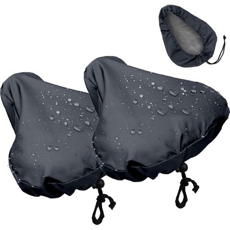 Lot de 2 Protections de Selle étanches pour vélo Protection de Selle imperméable Housse résistante à la déchirure (Noir) (1/5)