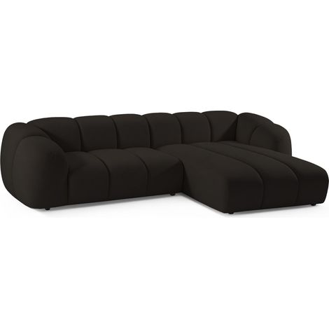 Selsey Millma - Ecksofa L-Form, 3-Sitzer, rechts, Samt Braun, 300 cm (1/5)