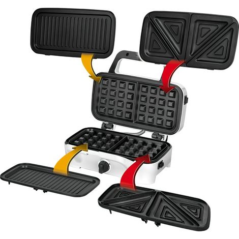 MPM MOP-33M aparato 3 en 1 para sandwiches negro 1200 W