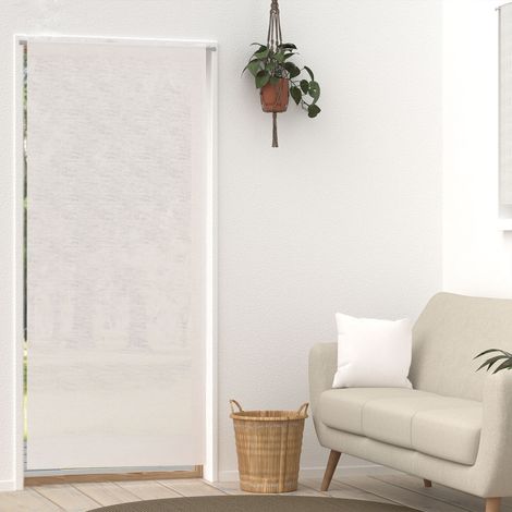 Voilage lin pour porte fenêtre 90x200 cm LINEN blanc, par Soleil d'Ocre