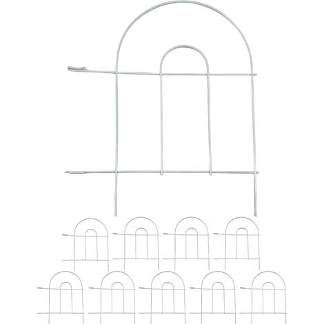 Metall-Gartenzaun, 10-teilig, klassisches Bogendesign