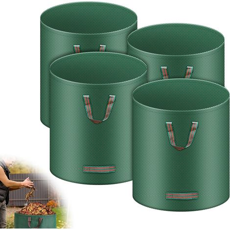 4 x Tear-Resistant Garden Bags, 272 L Garden Waste Bags Freestanding, Big Bag with Handles, Waterproof, Foldable and Reusable, Garden Plant Bag 150 g/m² (1/5)