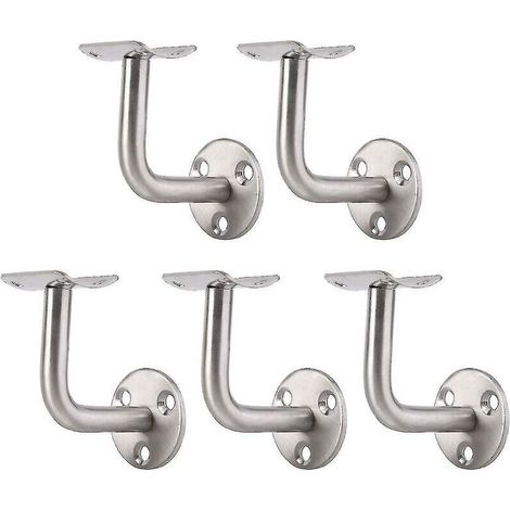 Paquet de 5 supports de rampe en acier inoxydable, supports de main courante muraux, Support de rampe d'escalier de Ballustrade Support d'accoudoir