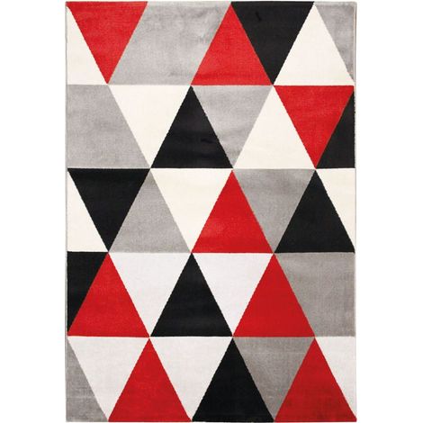TAO SCANDI - Tapis à motifs triangles rouge 150x220 (1/4)
