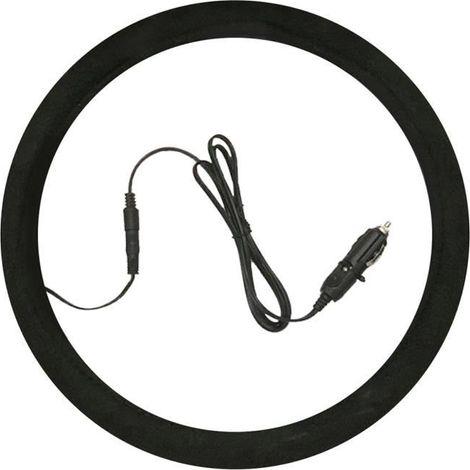 Couvre volant,Housse universelle en cuir pour volant de voiture,couvre-volant chauffant,accessoires automobiles - Black[B1920] (1/4)