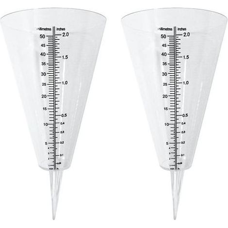 Pluviomètre, pluviometre Exterieur, 2 pluviomètres à cône Transparent avec Double échelle pour la Surveillance des précipitations dans Les Jardins, à lextérieur et sur Les balcons (1/5)