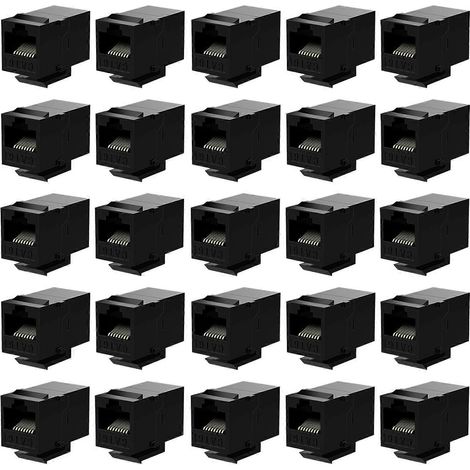 25 coupleurs RJ45, coupleurs traversants Cat6 Keystone, coupleurs femelles à insertion (1/5)