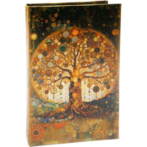 Signes Grimalt Cajas De Libro Regalo  Caja Libro Arbol Vida Cajas Libro Dorado 5x17x26cm 36431