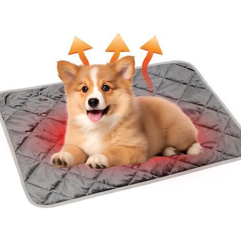 1 Coussin Auto-Chauffant 40x50cm Peluche Douce Anti-Dérapant Lit Chien Chat Cage (1/5)