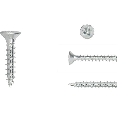 Vis pour panneaux agglomérés jaunes Zinc 3.5 x 20 mm Pozidrive à filetage intégral - 200 Vis (1/2)