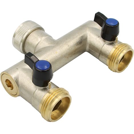 Wasserverteiler 2 fach Messing 1 Zoll 2 Wege Verteiler Wasser (1/5)