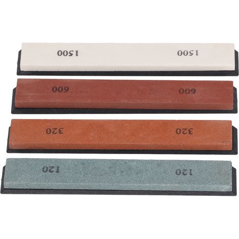 Pierre à aiguiser pour couteaux (lot de 4) - Aiguiseur de lames robuste et sûr - Grain 120, 320, 600 et 1500 (1/5)