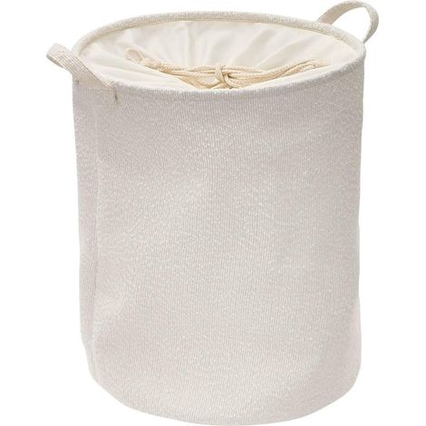 Panier à Linge Bouclette "Yla" 56L Blanc (1/5)