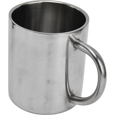 Kaffeebecher aus Edelstahl 304, hochglanzpolierter Bierkrug, doppelwandig, 300 ml, mit Henkel, glänzende Oberfläche (1/5)