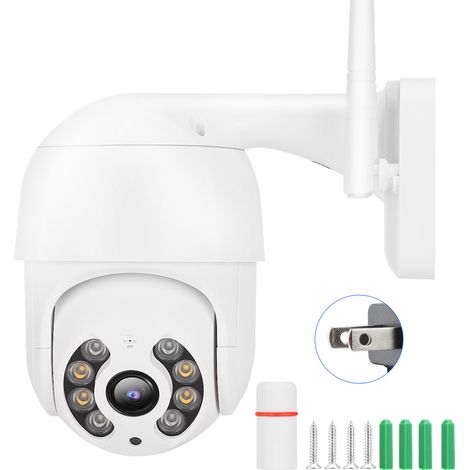 Caméra IP Mini 1.5 pouces 1080P WiFi étanche, vision nocturne 8 LED, 110-240V pour icsee, prise américaine. (1/5)