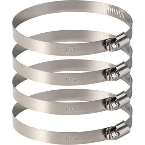 4Pcs 120 mm Collier de Serrage Tuyau Ajustable en Acier Inoxydable Pour Fixer Souples Durites (141mm-165mm) (1/4)