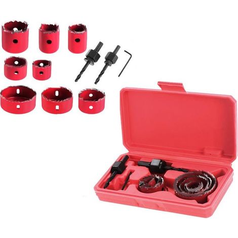 11-teiliges Lochsägen-Set (19–64 mm) – Lochsägen-Set aus HSS mit gehärteten Zähnen, geeignet für Holz, Gipskarton, Kunststoffe und Weichmetalle Vielseitiges Lochsägen-Set für professionelles und Heim (1/5)