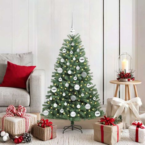Künstlicher klappbarer Weihnachtsbaum mit 150 LEDs Grün 120 cm