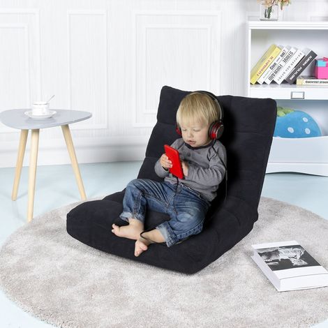 Chaise de sol pliable canape paresseux tatami paresseux coussin de sol noirgriscafe noir (1/5)