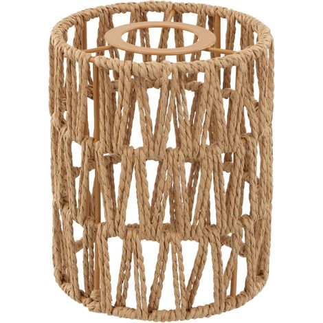 Abat-jour en rotin naturel, suspension et lampadaire bohèmes, lampes en osier, lanterne, lampe de table, plafonnier, abat-jour de rechange Ø 12 cm (1/5)