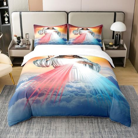 Housse de couette 100 % coton bio 155 x 220 cm Pour adolescents, adultes, femmes Décoration de chambre à coucher Avec 1 taie d'oreiller (1/5)